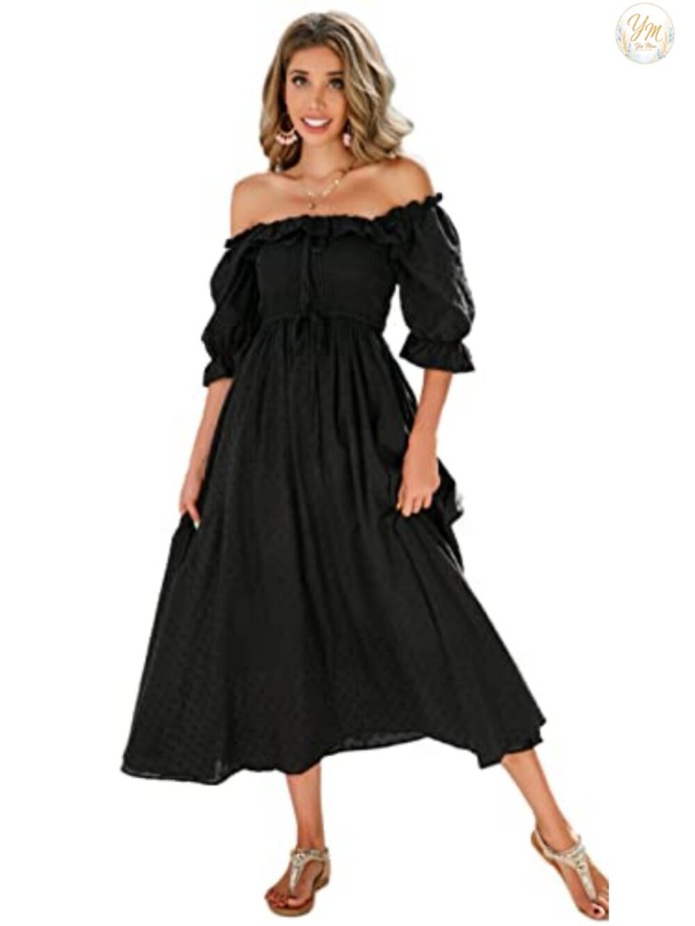 R.Vivimos Women Summer Cotton A Line Flowy Midi Dress Backless